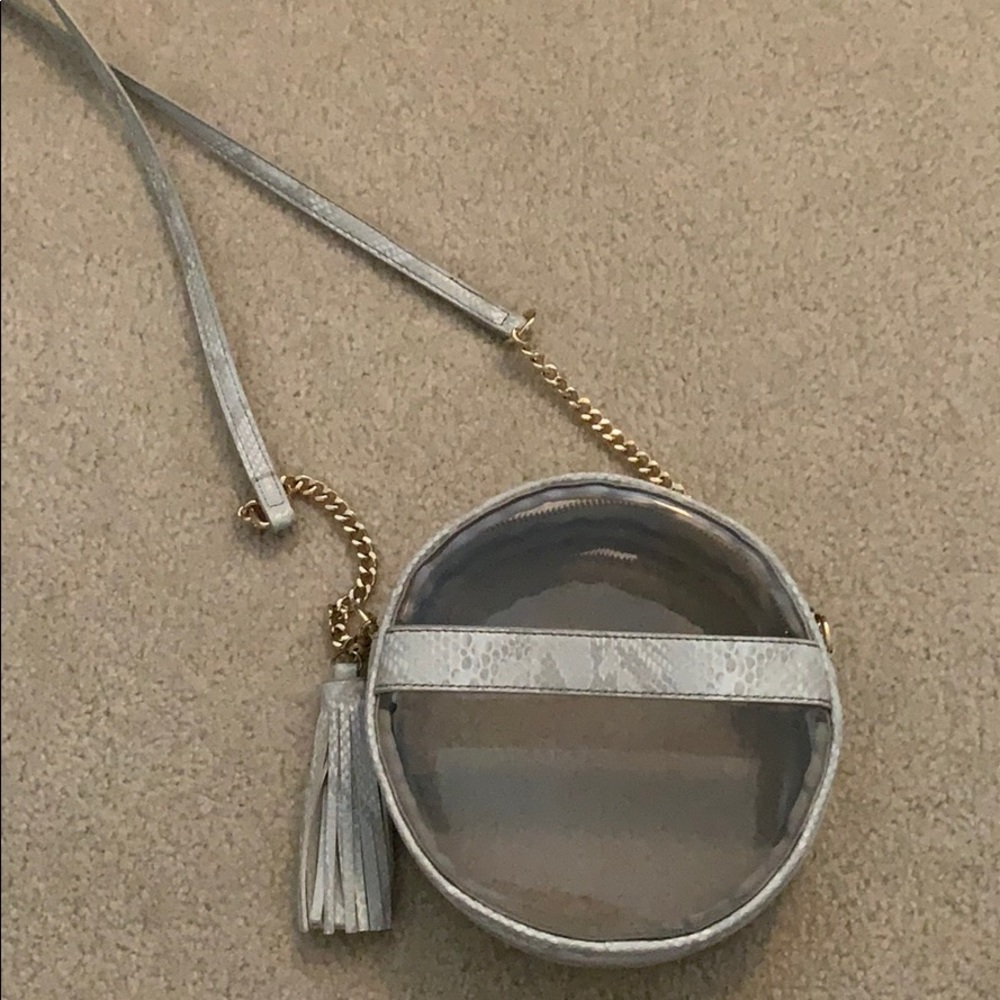 Clear bag Crossbody with white snake skin